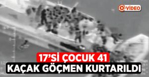 Didim’de 17’si çocuk 41 kaçak göçmen kurtarıldı