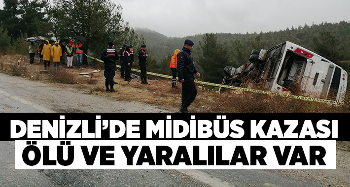 Denizli’de midibüsün kontrolden çıkarak