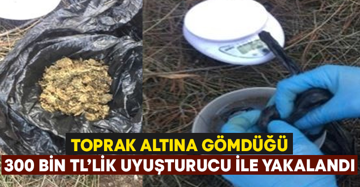 Denizli’de dağlık alana uyuşturucu