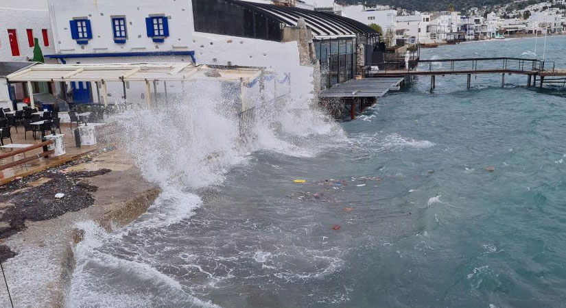 Bodrum'da yağış ve fırtına