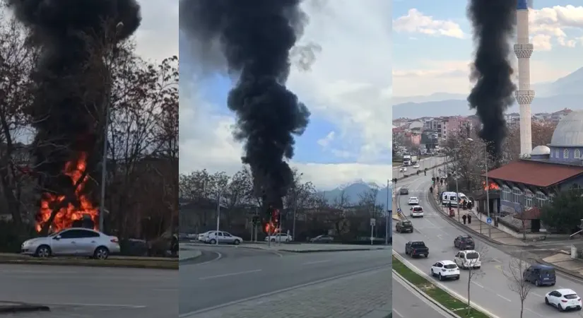 Denizli'de çiçekçi dükkanında çıkan