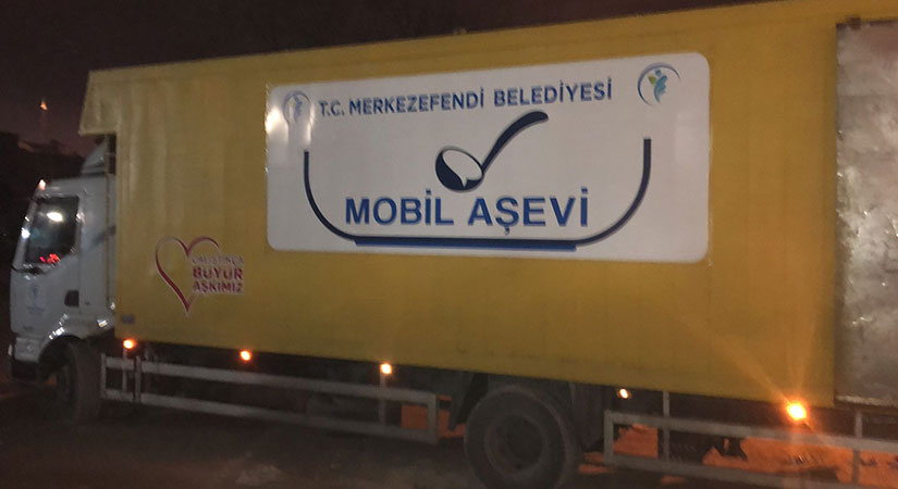 Merkezefendi’nin mobil aşevi deprem