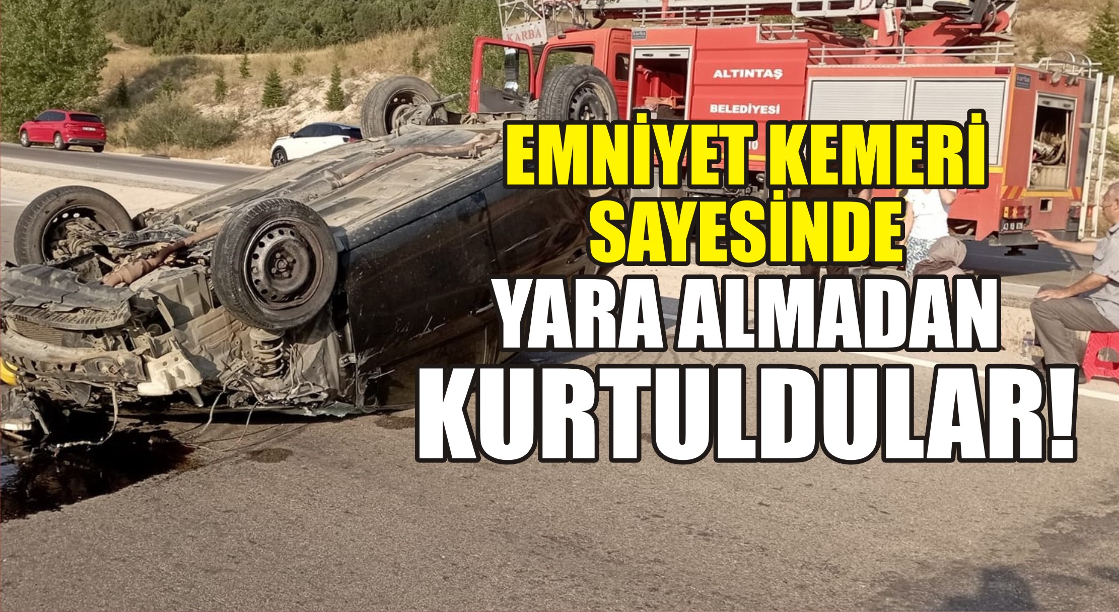  Kütahya’da otomobilin kontrolden çıkarak